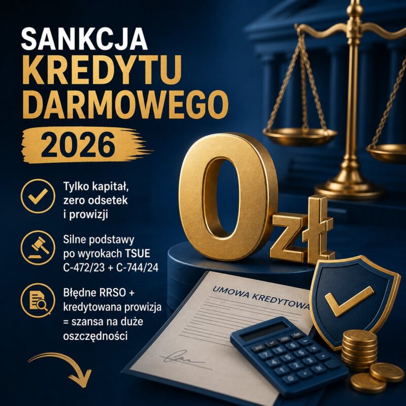 Image for the Tweet beginning: 🚨 Sankcja Kredytu Darmowego 2026